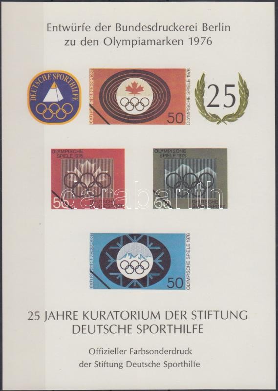 Sporthilfe kuratóriumának megalakulásának 25. évfordulójára emléklap, 25th anniversary of the foundation of Sporthilfe board of trustees memorial sheet