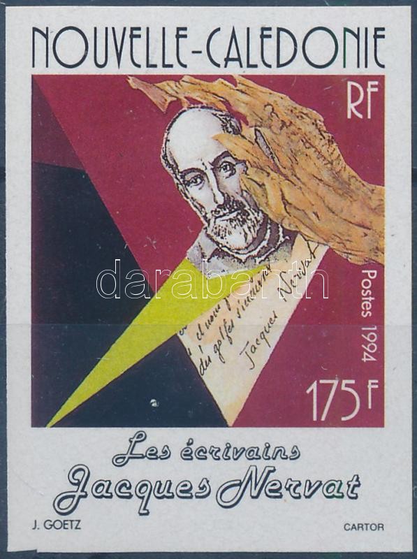 Jacques Nervat, francia orvos és költő vágott bélyeg, Jacques Nerval, the French physician and poet imperforated stamp