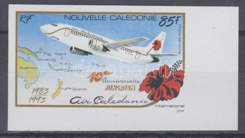 10th anniversary of Airline Air Calédonie International impeforated stamp, 10 éves a Air Calédonie International légitársaság ívsarki vágott bélyeg