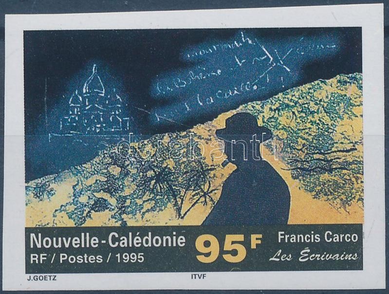 Francis Carco, writer imperforated stamp, Francis Carco, író vágott bélyeg