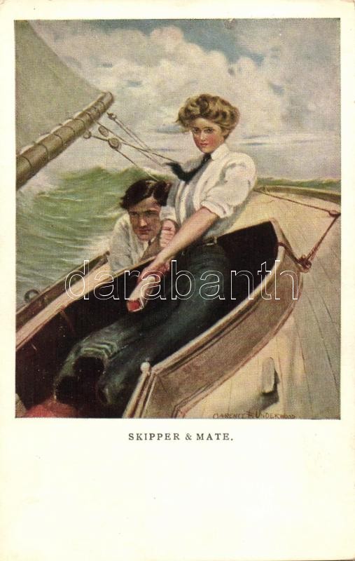 A kapitány és az első tisztje, hajókázó pár, M. Munk s: Clarence F. Underwood, Skipper and mate, sailing couple, M. Munk s: Clarence F. Underwood