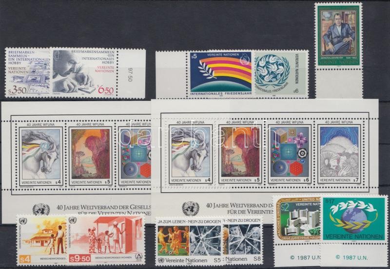1986-1987 Emberi jogok 11 db bélyeg + 2 db blokk, 1986-1987 Human rights 11 diff. stamps + 2 diff. blocks