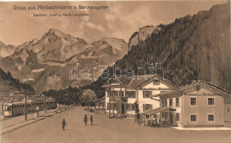 Almbachklamm bei Berchtesgaden, Gasthaus / guest house and restaurant, tram