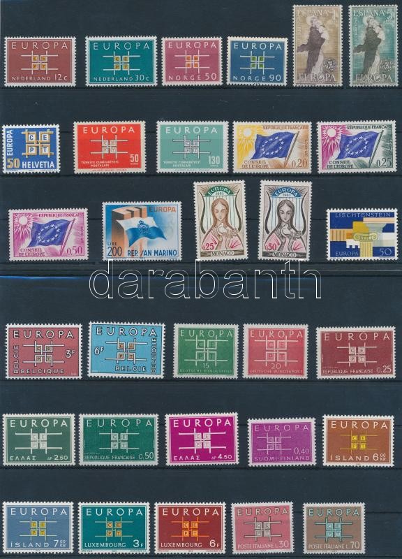 Europa CEPT 31 stamps, Europa CEPT 31 db bélyeg 2 db stecklapon