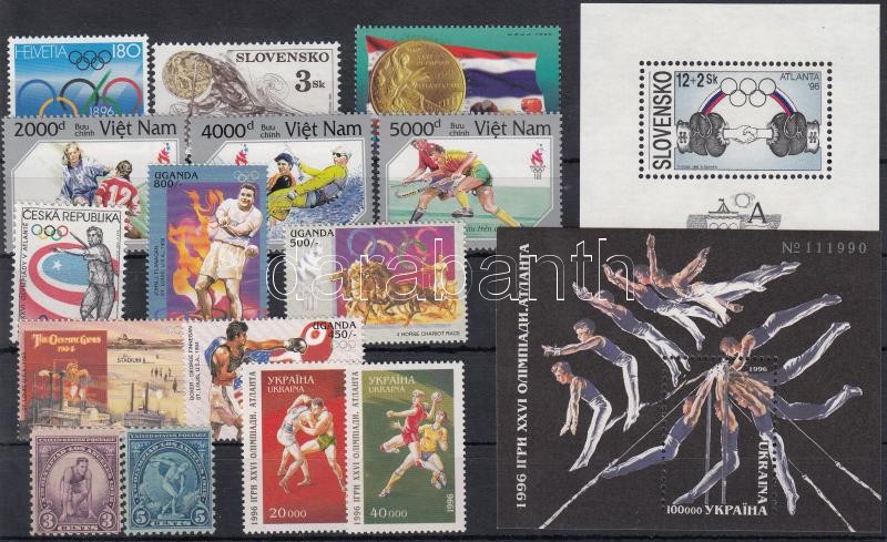 Summer Olympics Atlanta 15 diff stamps + 2 blocks, Nyári olimpiai, Atlanta; 100 éves az Újkori 15 klf bélyeg + 2 blokk