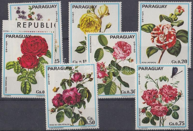 Rózsák sor (közte ívszéli bélyeg), Roses set (with margin stamp)