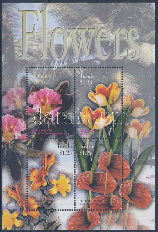 Élővilág: virágok kisív, Flora and fauna: Flowers mini sheet