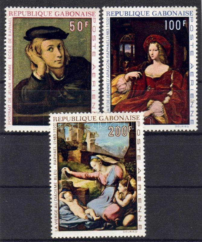 Raffaello festmények sor, Raphael's paintings set, Gemälde von Raffael Satz