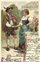 Tyrolean folklore, couple, litho s: E. Döcker