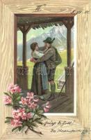 Tyrolean folklore, couple, litho s: E. Döcker