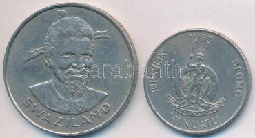 Vegyes: Szváziföld 1981. 1L Cu-Ni + Vanuatu 1983. 10V Cu-Ni T:2,2-
Mixed: Swaziland 1981. 1 Lilangen...