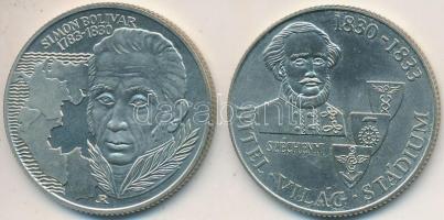 1983. 100Ft alpakka "Széchenyi István" + 100Ft alpakka "Simon Bolivár" T:1-,2