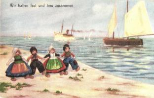 Dutch folklore, children - 2 old postcards