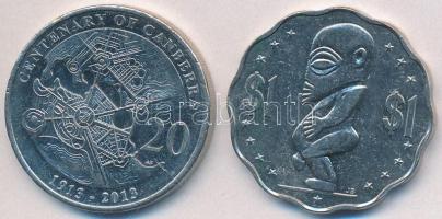 Cook-szigetek 2003. 1$ Cu-Ni + Ausztrália 2013. 20c Cu-Ni "Canberra centenáriuma" T:2,2- Cook Islands 2003. 1 Dollar Cu-Ni + Australia 2013. 20 Cents Cu-Ni "Centenary of Canberra" C:XF,VF