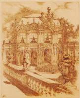 MA jelzéssel: Serenade. Rézkarc, papír, jelzett, üvegezett keretben, 23×17 cm