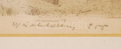 Würtz Ádám (1927-1994): Illyés Gyula: Havasi emlék című verséhez. Rézkarc, papír, sérült, üvegezett ...