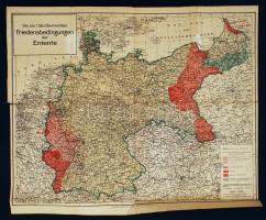 1919 Die am 7. Mai überreichten Friedensbedingungen der Entente ... (Az Antant által május 7-én átnyújtott békefeltételek térképe), 54x45 cm