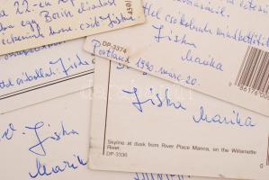 1990-1991 Gregor József (1940-2006) operaénekes aláírása 4 db, portlandi, illetve genti vendégszerepléseiről küldött, nevelőapjának, Bartók Albertnek (1912-1992) valamint Weigert Olivérné sz. Bartók Magdolnának címzett üdvözlő képeslapon.