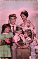 15 db MODERN használatlan motívumlap; családok sorozat / 15 modern unused motive cards; families ser...