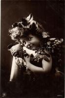 Children dressed as seasons - 4 old postcards