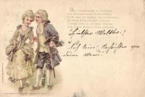 1898 Baroque couple, Kunstverlag Emil Dotzert No. 148. litho (EK)