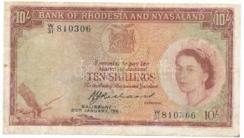 Rhodesia és Nyasaland 1961. 10Sh T:restaurált Rhodesia and Nyasaland 1961. 10 Shillings C:restored Krause 20.b