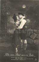 12 db RÉGI motívumlap; szerelmespárok sorozat / 12 old motive cards; romantic love couple series