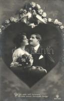 9 db RÉGI motívumlap; szerelmespárok sorozat / 9 old motive cards; romantic love couple series