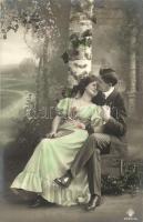 9 db RÉGI motívumlap; szerelmespárok sorozat / 9 old motive cards; romantic love couple series