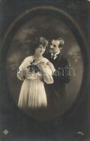 7 db RÉGI motívumlap; szerelmespárok sorozat / 7 old motive cards; romantic love couple series