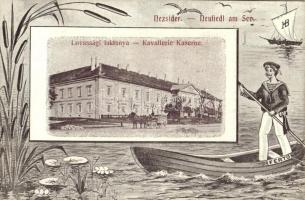 Nezsider, Neusiedl am See; Lovassági laktanya, matróz; kiadja Horváth J. könyvnyomdája / cavalry barracks (r)