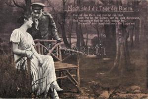 WWI Romantic military card, soldier with his lover - 6 old postcards