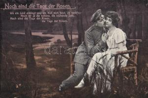 WWI Romantic military card, soldier with his lover - 6 old postcards