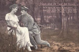 WWI Romantic military card, soldier with his lover - 6 old postcards