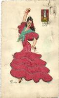 Spanish female dancer, Sevilla No. 18. silkcard s: Elsi Gumier (fa)