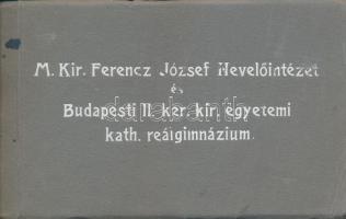 Budapest II. Szépilona utca 4., Ferencz József Nevelőintézet és Budapesti II. ker. kir. egyetemi katolikus reálgimnázium, belső - régi képeslapfüzet 16 lappal