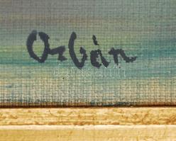 Orbán jelzéssel: Erdőszéli tájkép, olaj, vászon, fa keretben, 68×49 cm