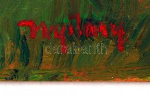 Nyilasy jelzéssel: Tóparti piknik, akvarell, farost, 40,5×30,5 cm