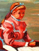 Nyilasy jelzéssel: Tóparti piknik, akvarell, farost, 40,5×30,5 cm