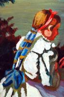 Nyilasy jelzéssel: Tóparti piknik, akvarell, farost, 40,5×30,5 cm