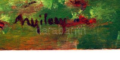 Nyilasy jelzéssel: Növekszik a vetés, akvarell, fa, kis hiánnyal, 33,5×25 cm