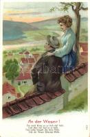 An der Weser! / Romantic couple Emb. litho (EB)