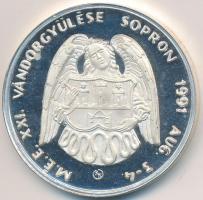 Renner Kálmán (1927-1994) / Szabó Géza (1939-) 1991. "MÉE Sopron XXI. Vándorgyűlés / Gróf Széchenyi István" Ag emlékérem (35,71g/0.835/43mm) T:PP