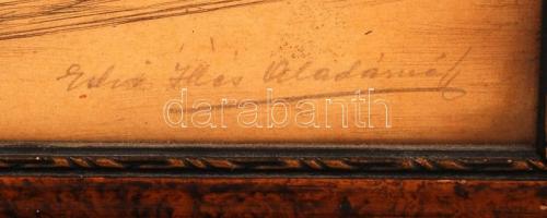 Edvi Illés Aladárné [Karády Etel] (1877-1963): Nagymama és unoka, rézkarc, papír, jelzett, üvegezett...