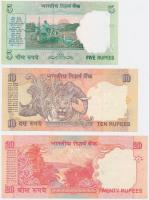 India 2002. 10R + 20R + 2011. 5R T:I,II,III
India 2002. 10 Rupees + 20 Rupees + 2011. 5 Rupees C:UNC...