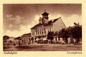 Székelyhíd, községháza / town hall, shops