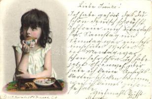 1899 Tea drinking little girl (EB)