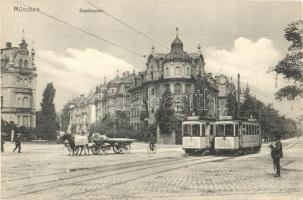 München, Goetheplatz, Franz Joseph Huber No. 312. / square, tram 156 and 228