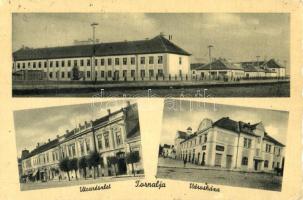 Tornalja, városháza, utca, Poraczky László kiadása / town hall, street