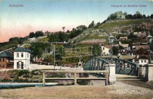 Kolozsvár - 3 db régi városképes lap: Fellegvár, Erzsébet híd, sétatéri kioszk, kettőn speciális bél...